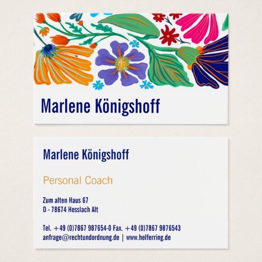 Boho Chic Retro Floral Handgemustertes Muster   (Vorne & Hinten)