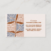 Boho Chic Retro Floral Visitenkarte (Rückseite)