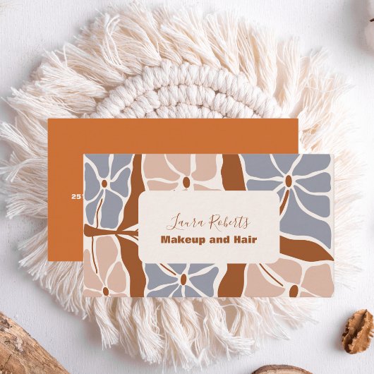 Boho Chic Retro Floral Visitenkarte