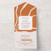 Boho Chic Retro Floral Wedding All In One Einladung (Innen Boden)