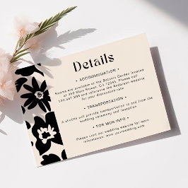 Boho Chic Retro Floral Wedding Begleitkarte