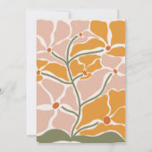 Boho Chic Retro Floral Wedding Einladung (Rückseite)