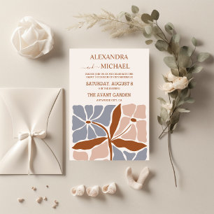 Boho Chic Retro Floral Wedding Einladung