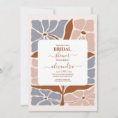 Boho Chic Retro Floral Wedding Einladung (Vorderseite)