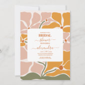 Boho Chic Retro Floral Wedding Einladung (Vorderseite)