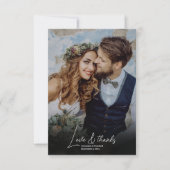 Boho Chic Retro Floral Wedding Foto Dankeskarte (Vorderseite)