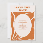 Boho Chic Retro Floral Wedding Foto Save The Date (Vorderseite)