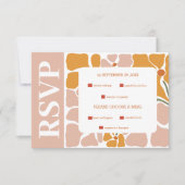 Boho Chic Retro Floral Wedding RSVP Karte (Vorderseite)