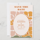Boho Chic Retro Floral Wedding Save The Date (Vorderseite)