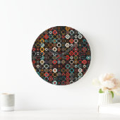 Boho Chic Retro Uhr Farbenfrohe Circle Art (Zuhause)