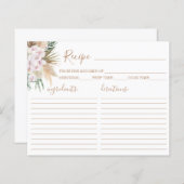 Boho Chic Rezept Card (Vorne/Hinten)