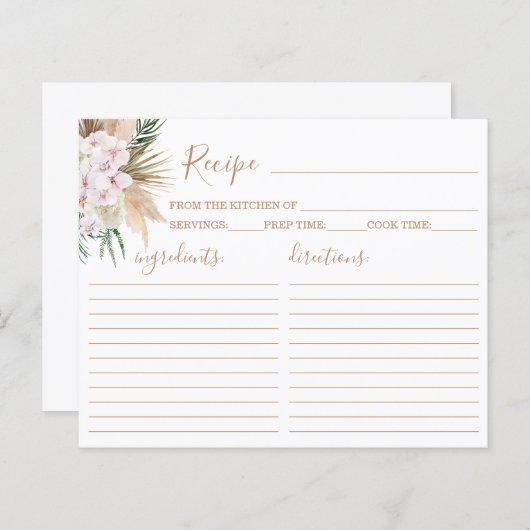 Boho Chic Rezept Card (Vorne/Hinten)