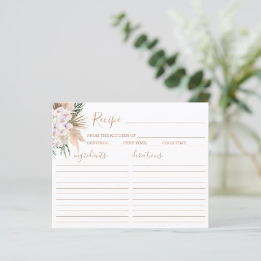 Boho Chic Rezept Card (Stehend Vorderseite)