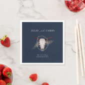 Boho-Chic-Rinder-Schädel-Hochzeit Serviette (Beispiel)