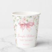 Boho chic rosa Bogen Blumenbecher Babydusche Papie Pappbecher (Rückseite)