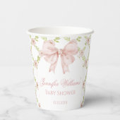 Boho chic rosa Bogen Blumenbecher Babydusche Papie Pappbecher (Rückseite)