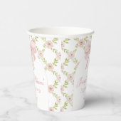 Boho chic rosa Bogen Blumenbecher Babydusche Papie Pappbecher (Rechts)