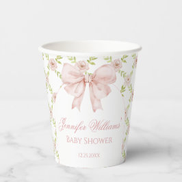 Boho chic rosa Bogen Blumenbecher Babydusche Papie Pappbecher