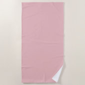 Boho Chic Rosa Uni-Farbe Strandtuch (Vorderseite)
