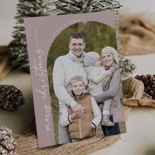 Boho Chic Rose Pink Foto Moderne frohe Weihnachten