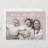 Boho Chic Rose Pink Foto Spaß Weihnachten (Vorderseite)