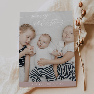 Boho Chic Rose Pink Niedlich Einzigartiges Foto We Feiertagskarte