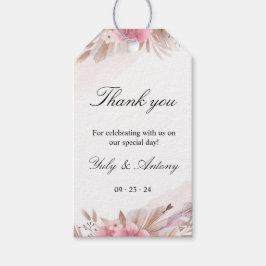 Boho Chic Rose und Champagne Wedding Geschenkanhänger