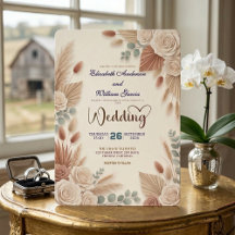 Boho-Chic-Rosen-Pampasgras-Hochzeit