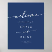 Boho Chic Royal Blue DIY Wedding Welcome Sign Poster (Vorne)