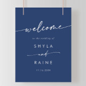 Boho Chic Royal Blue DIY Wedding Welcome Sign Poster