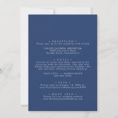 Boho Chic Royal Blue Front and Back Wedding Einladung (Rückseite)