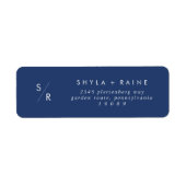 Boho Chic Royal Blue Monogram Address Labels (Vorne)
