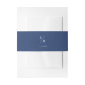 Boho Chic Royal Blue Monogram Wedding Einladungsbanderole (Vorderseite Beispiel)