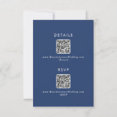 Boho Chic Royal Blue QR-Code Details RSVP Karte (Rückseite)