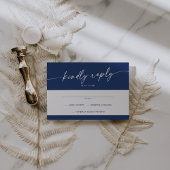 Boho Chic Royal Blue Simple Wedding RSVP Karte