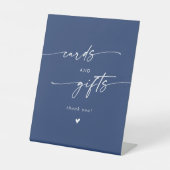 Boho Chic Royal Blue Wedding Cards und Geschenke Sockelschild (Vorderseite)