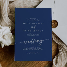 Boho Chic Royal Blue Wedding Einladung