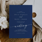 Boho Chic Royal Blue Wedding Einladung