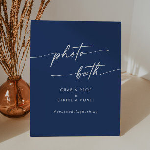 Boho Chic Royal Blue Wedding Foto Booth Sockelschild