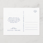 Boho Chic Royal Blue Wedding Foto Vielen Dank Postkarte (Rückseite)