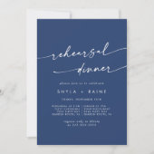 Boho Chic Royal Blue Wedding Probe Dinner Einladung (Vorderseite)