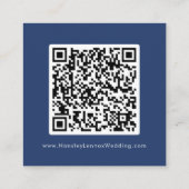 Boho Chic Royal Blue Wedding QR Code UAWG Begleitkarte (Rückseite)