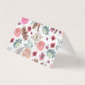 Boho Chic Rustic Feather Arrow Floral Vielen Dank (Rückseite)