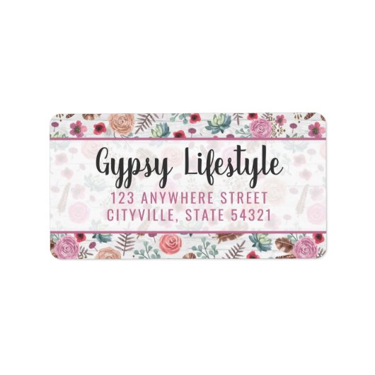 Boho Chic Rustic Feather Arrow Wasserfarbe Bohemis Adressaufkleber (Vorne)