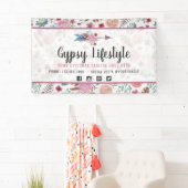 Boho Chic Rustic Fether Arrow Wasserfarbe Bohemisc Banner (Insitu)