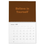 Boho Chic Rustic Holztextur Motivierend Kalender (Jan 2027)