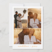 Boho chic rustikal orange Sonnenblumen 3 Foto Hoch Einladung (Rückseite)