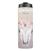 Boho Chic Rustikale Kuhschädel Bohemische Custom Thermosbecher (Vorderseite)