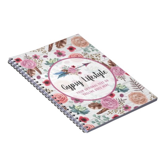 Boho Chic-rustikaler Feder-PfeilWatercolor Notizblock (Rechte Seite)