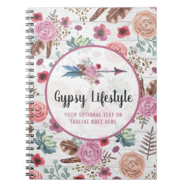 Boho Chic-rustikaler Feder-PfeilWatercolor Notizblock